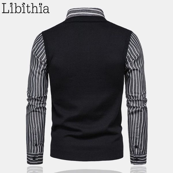 men's sweaters men casual fake two pieces striped pattern turn-down collar long sleeve autumn for 2xl grey clothing male r0541, White;black
men's sweaters men casual fake two pieces striped pattern turn-down collar long sleeve autumn for 2xl grey clothing male r0541, White;black