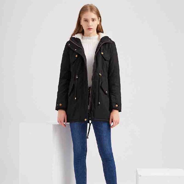 women designers clothes 2020 fashion newet pocket hooded collar thick draw string waist solid color cotton for women long sleeve woman coat, Black
women designers clothes 2020 fashion newet pocket hooded collar thick draw string waist solid color cotton for women long sleeve woman coat, Black