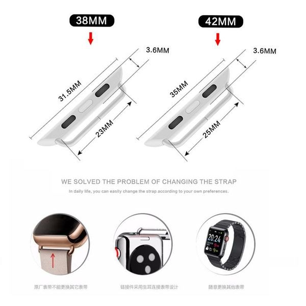 adapter connector for watch band series 5 4 3 2 1iwatch strap 42mm 38mm 44mm 40mm stainless steel clasp adaptor c jllzvt, Black;brown
adapter connector for watch band series 5 4 3 2 1iwatch strap 42mm 38mm 44mm 40mm stainless steel clasp adaptor c jllzvt, Black;brown