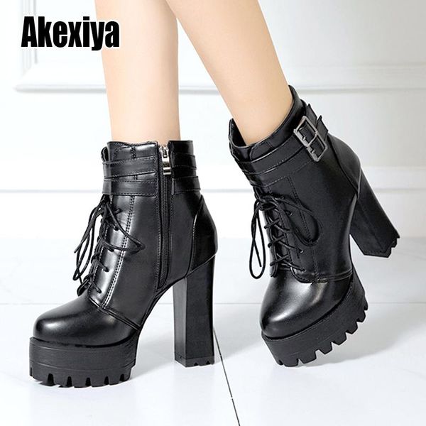 spring autumn fashion ankle boots for women high heels casual lace up buckle round toe chain thick heels platform shoes w109, Black
spring autumn fashion ankle boots for women high heels casual lace up buckle round toe chain thick heels platform shoes w109, Black