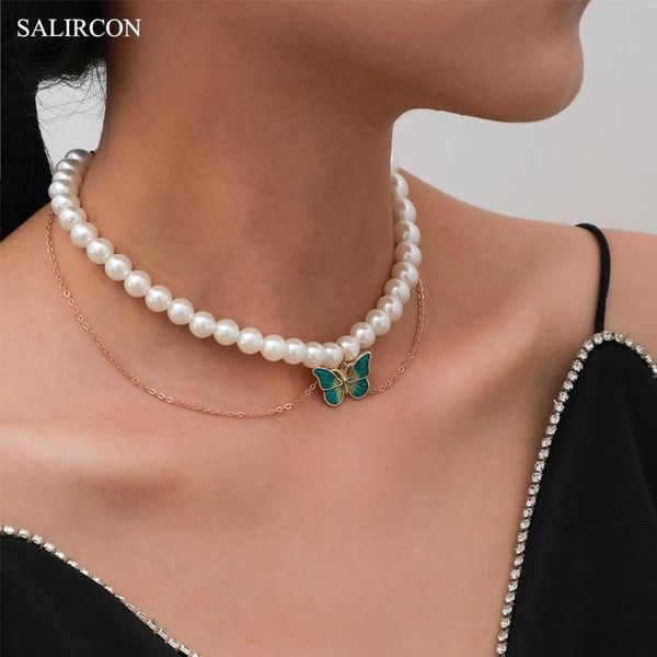 chains salircon kpop imitation pearl green butterfly pendant necklace boho delicate pendants multilayer necklaces women jewelry, Silver
chains salircon kpop imitation pearl green butterfly pendant necklace boho delicate pendants multilayer necklaces women jewelry, Silver