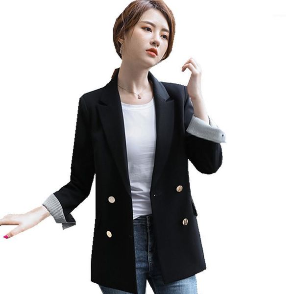 black blazer bouble breasted solid women blaser with pockets female coat fashion outerwear jackets 5xl plus size1, White;black
black blazer bouble breasted solid women blaser with pockets female coat fashion outerwear jackets 5xl plus size1, White;black
