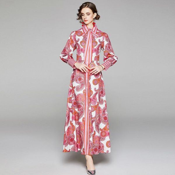 runway design dress 2020 autumn winter women long-sleeved red vintage print dress lady loose plus size elegant maxi sashes, Black;gray
runway design dress 2020 autumn winter women long-sleeved red vintage print dress lady loose plus size elegant maxi sashes, Black;gray
