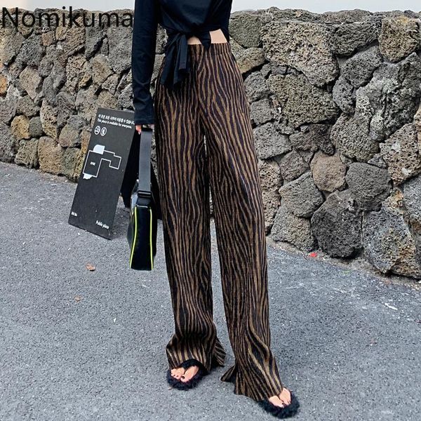 women's pants & capris nomikuma women long printed straight lady trousers vintage high waist split streetwear fashion wide leg pantalon, Black;white
women's pants & capris nomikuma women long printed straight lady trousers vintage high waist split streetwear fashion wide leg pantalon, Black;white