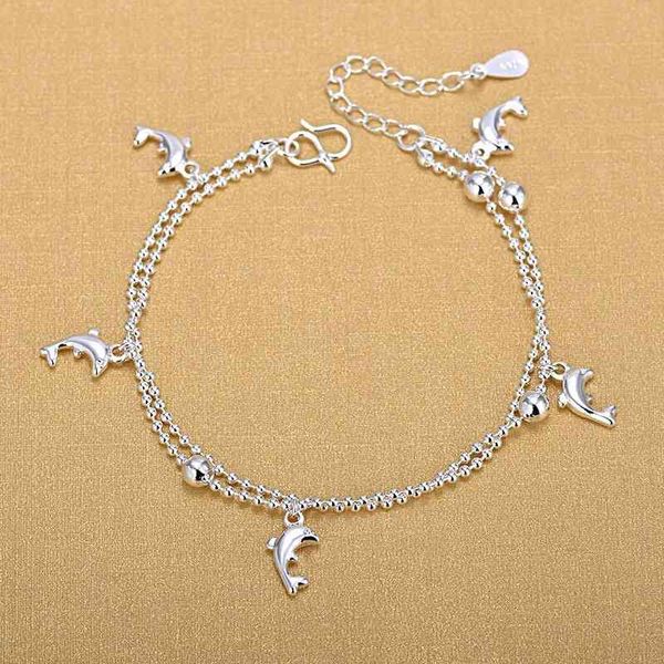 minimalist fashion silver double layer dolphin anklet woman 925 jewelry charm bracelet gift, Golden;silver
minimalist fashion silver double layer dolphin anklet woman 925 jewelry charm bracelet gift, Golden;silver