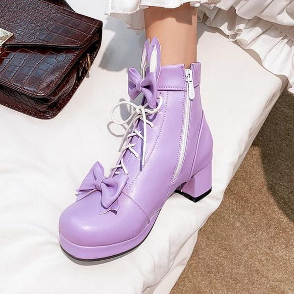 us4-12 womens lace lolita ankle boots bowtie ears lace up block heel platform mary janes cosplay shoes plus size 6colors, Black
us4-12 womens lace lolita ankle boots bowtie ears lace up block heel platform mary janes cosplay shoes plus size 6colors, Black