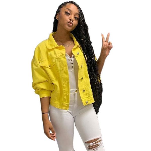 women's jackets autumn denim jacket women korean streetwear bomber long sleeve slim buttons pockets casual short jean coat, Black;brown
women's jackets autumn denim jacket women korean streetwear bomber long sleeve slim buttons pockets casual short jean coat, Black;brown