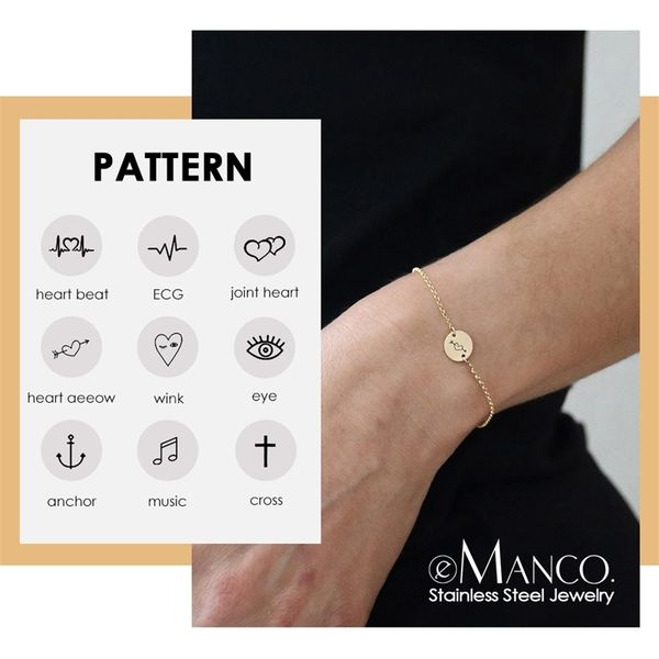 emanco engrave designer anchor charm bracelet women simple 316l stainless steel bracelet for women fashion jewelry y200323, Golden;silver
emanco engrave designer anchor charm bracelet women simple 316l stainless steel bracelet for women fashion jewelry y200323, Golden;silver