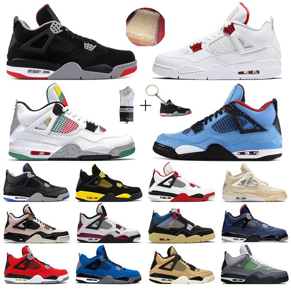 jumpman 4 4s basketball shoes for men women union travis scotts white sail metallic green bred black cat outdoor trainer sport sneakers, White;red
jumpman 4 4s basketball shoes for men women union travis scotts white sail metallic green bred black cat outdoor trainer sport sneakers, White;red