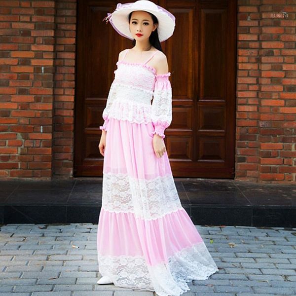 cute women party dresses 2020 spring summer new fashion chiffon lace patchwork ladies maxi dress off shoulder robe bustier1, Black;gray
cute women party dresses 2020 spring summer new fashion chiffon lace patchwork ladies maxi dress off shoulder robe bustier1, Black;gray