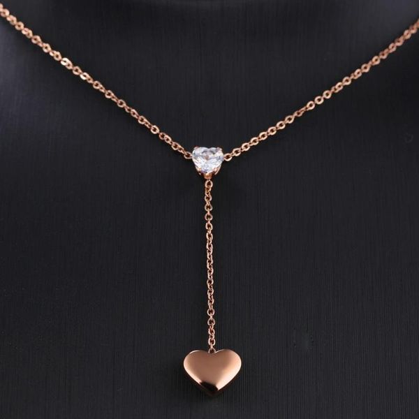 pendant necklaces lokaer design heart-shaped pendants cubic zirconia necklace titanium steel rose gold color women jewelry n17065, Silver
pendant necklaces lokaer design heart-shaped pendants cubic zirconia necklace titanium steel rose gold color women jewelry n17065, Silver