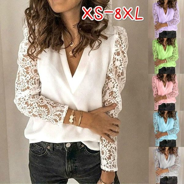 women's blouses & shirts womens fashion floral lace 2021 casual long sleeve hollow out ladies autumn winter chiffon, White
women's blouses & shirts womens fashion floral lace 2021 casual long sleeve hollow out ladies autumn winter chiffon, White