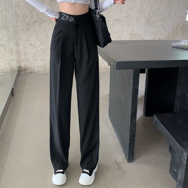 2020 autumn new letter splicing suit casual high waist straight loose show thin pants women's wear
2020 autumn new letter splicing suit casual high waist straight loose show thin pants women's wear