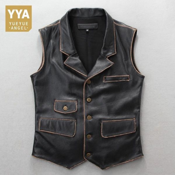 men's leather & faux 2021 winter mens genuine vest fashion solid sleeveless single breasted pocket slim fit coat m-3xl1, Black
men's leather & faux 2021 winter mens genuine vest fashion solid sleeveless single breasted pocket slim fit coat m-3xl1, Black