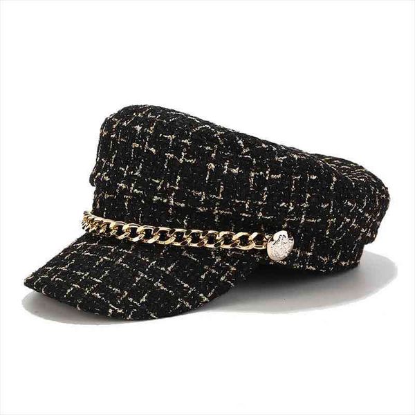 fashion brand women hats tweed plaid newsboy caps chain flat visor cap vintage plaid military cap female autumn winter, Blue;gray
fashion brand women hats tweed plaid newsboy caps chain flat visor cap vintage plaid military cap female autumn winter, Blue;gray