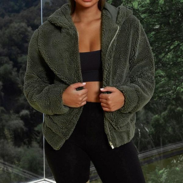 women's hooded jacket pocket lamb plush zip jacket women coat lapel fleece fuzzy faux shearling hoodies warm outwear jackets, Black;brown
women's hooded jacket pocket lamb plush zip jacket women coat lapel fleece fuzzy faux shearling hoodies warm outwear jackets, Black;brown