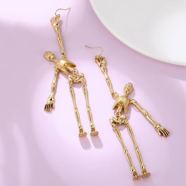 new ladies popular personality european and american retro halloween metal skull skeleton pendant earrings, Silver
new ladies popular personality european and american retro halloween metal skull skeleton pendant earrings, Silver
