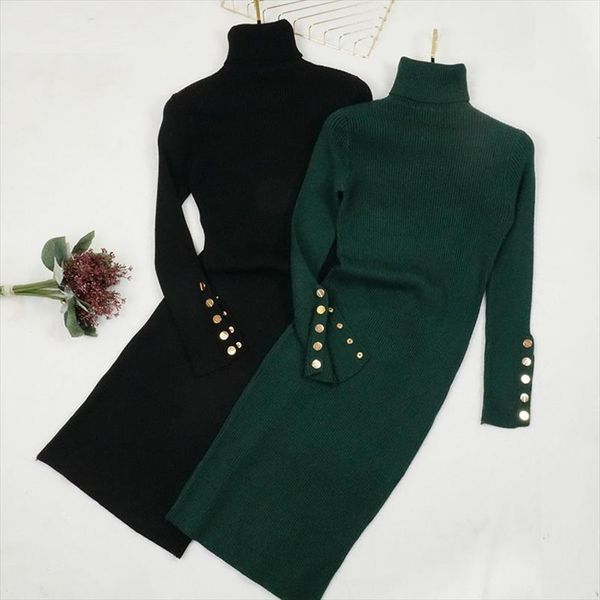 autumn winter women knitted dress buttons turtleneck sweater dresses lady slim bodycon long sleeve bottoming dress vestidos 1470, Black;gray
autumn winter women knitted dress buttons turtleneck sweater dresses lady slim bodycon long sleeve bottoming dress vestidos 1470, Black;gray