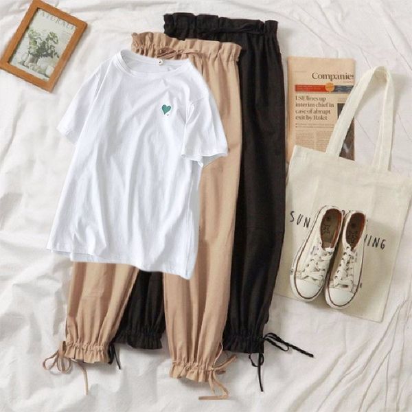 2020 summer new love short-sleeved t-shirt + slimming t-shirt casual pants ankle-tied casual pants loose sports two-piece suit for women, Gray
2020 summer new love short-sleeved t-shirt + slimming t-shirt casual pants ankle-tied casual pants loose sports two-piece suit for women, Gray