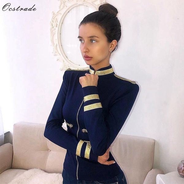 ocstrade outerwear women jackets spring autumn coat 2019 new navy blue elegant long sleeve bandage jacket bodycon y200101, Black;brown
ocstrade outerwear women jackets spring autumn coat 2019 new navy blue elegant long sleeve bandage jacket bodycon y200101, Black;brown