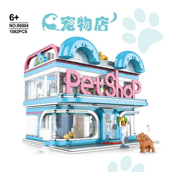 86004 Creator City Street View Series Petshop Building Blocks Toys 1082pcs Bricks