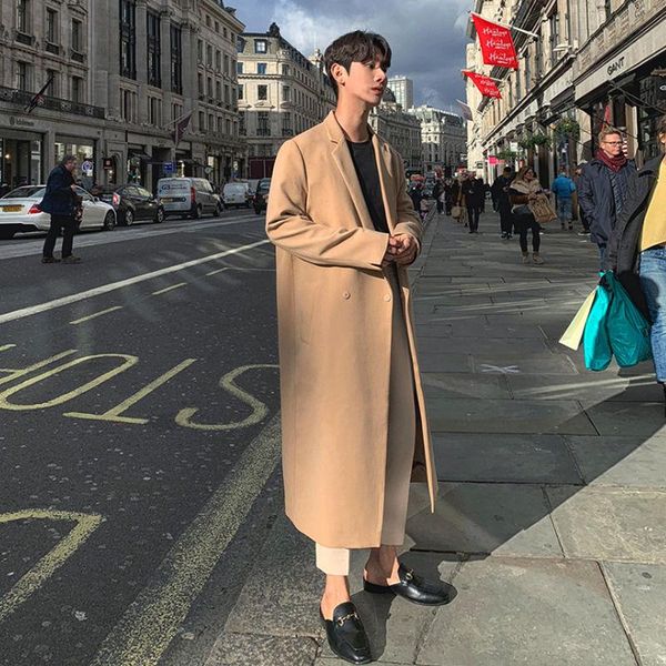 korean style woolen coat men's fashion retro casual long woolen coat men overcoat streetwear loose oversize mens, Black
korean style woolen coat men's fashion retro casual long woolen coat men overcoat streetwear loose oversize mens, Black