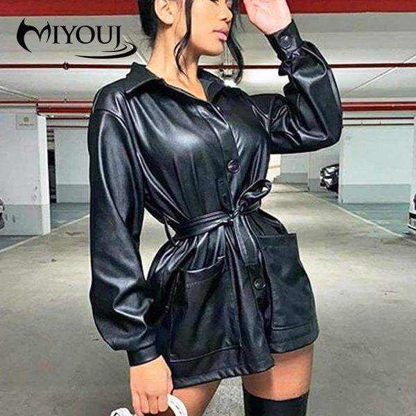 miyouj women's fashion solid pu motorcycle jacket with belt autumn and winter mid-length faux leather flocking female coat, Black
miyouj women's fashion solid pu motorcycle jacket with belt autumn and winter mid-length faux leather flocking female coat, Black