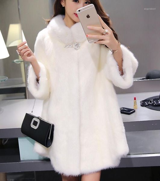 european and american new style autumn and winter imitation coat female mid-length whole mink artificial fur coat1, Black
european and american new style autumn and winter imitation coat female mid-length whole mink artificial fur coat1, Black