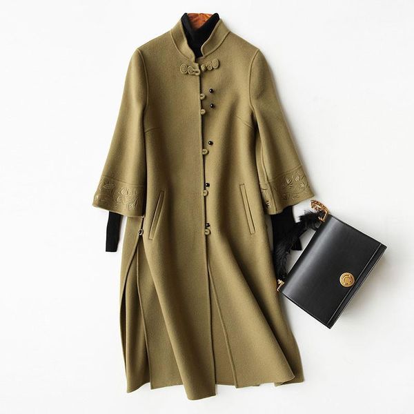 women's wool & blends 4040 winter 300% coat women chinese style embroidery female long autumn jackets casacos 37307 wyq33541, Black
women's wool & blends 4040 winter 300% coat women chinese style embroidery female long autumn jackets casacos 37307 wyq33541, Black