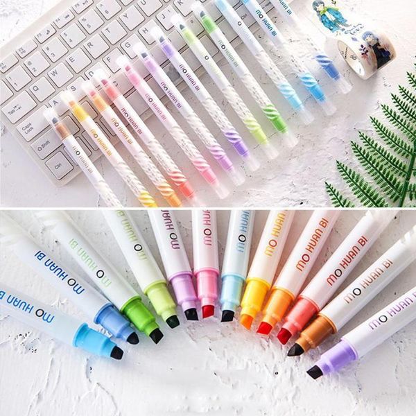 creative double head marker pens discolor highlighter gift school korean for kids office supplies stationery pens r0e9, Black;red
creative double head marker pens discolor highlighter gift school korean for kids office supplies stationery pens r0e9, Black;red