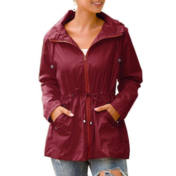 women's jackets women plus size autumn waterproof hooded jacket long sleeve drawstring zipper rain coat casual outdoor windbreaker s-3x, Black;brown
women's jackets women plus size autumn waterproof hooded jacket long sleeve drawstring zipper rain coat casual outdoor windbreaker s-3x, Black;brown