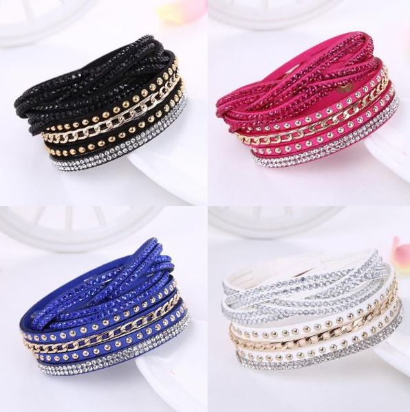 2022 new women new fashion pu leather wrap wristband cuff punk rhinestone bracelet crystal bangle charm bracelets 10colors, Golden;silver
2022 new women new fashion pu leather wrap wristband cuff punk rhinestone bracelet crystal bangle charm bracelets 10colors, Golden;silver