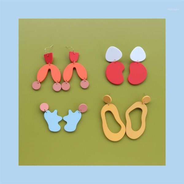 1pair new design candy color geometric irregular acrylic long dangle earrings for women party jewelry gifts1, Silver
1pair new design candy color geometric irregular acrylic long dangle earrings for women party jewelry gifts1, Silver