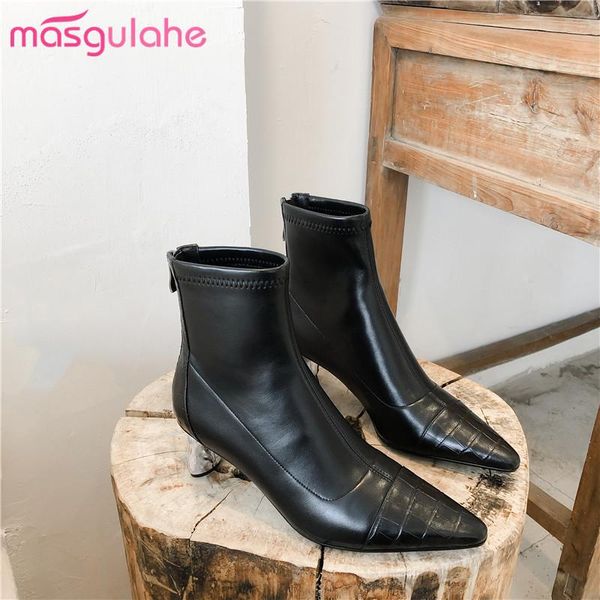 masgulahe 2020 new arrival women ankle boots genuine leather shoes zip autumn high heels boots fashion dress party shoes woman, Black
masgulahe 2020 new arrival women ankle boots genuine leather shoes zip autumn high heels boots fashion dress party shoes woman, Black