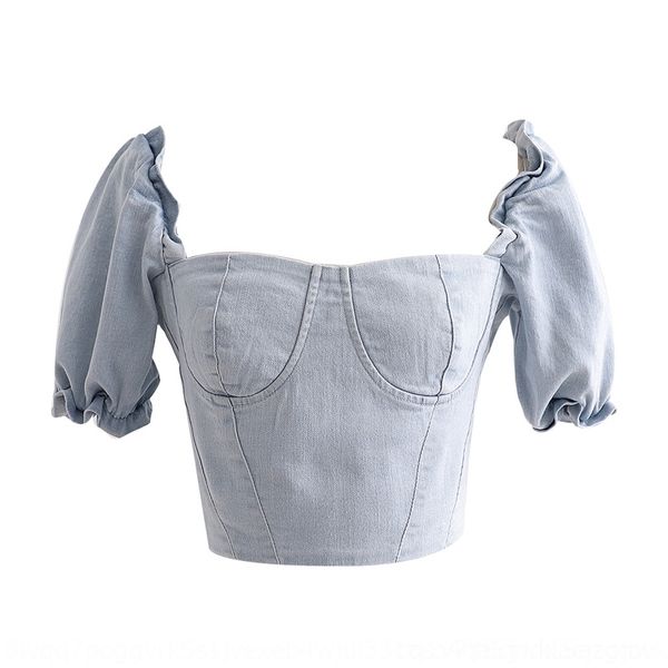 1rfcs women's bubble summer double denim 2020 sleeve new zipper square neck short open navel tl6e3 zipper tight, White
1rfcs women's bubble summer double denim 2020 sleeve new zipper square neck short open navel tl6e3 zipper tight, White