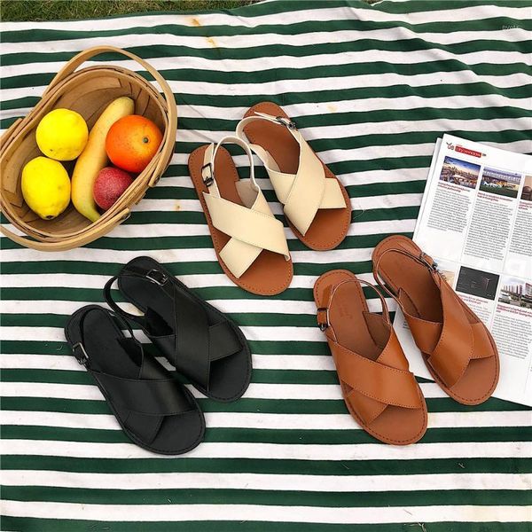 2020 new women rome sandals retro comfortable flat cross shoes simple casual lady beach outside wear shoes1, Black
2020 new women rome sandals retro comfortable flat cross shoes simple casual lady beach outside wear shoes1, Black