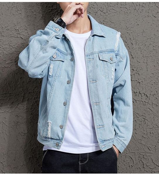 men's down & parkas autumn and winter denim jackets fashion thin, Black