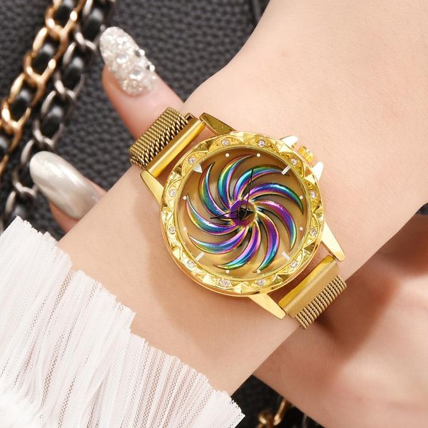 luxury women luxury magnet bracelet watches 360 rotate creative lucky ladies stainless steel gold quartz watch relogio feminino fashion desi, Slivery;brown
luxury women luxury magnet bracelet watches 360 rotate creative lucky ladies stainless steel gold quartz watch relogio feminino fashion desi, Slivery;brown