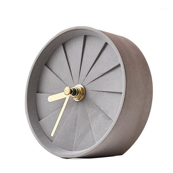 1pc cement clock simple round turbine design bedside table clock for bedroom homestay no battery (grey)1
1pc cement clock simple round turbine design bedside table clock for bedroom homestay no battery (grey)1