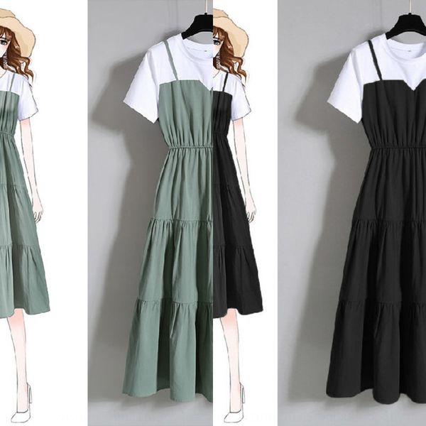 large size women's fashion suspender fake two-piece 2020 summer sling dress fat sister waist slimming short sleeve dress for women f6jh, Black;gray
large size women's fashion suspender fake two-piece 2020 summer sling dress fat sister waist slimming short sleeve dress for women f6jh, Black;gray