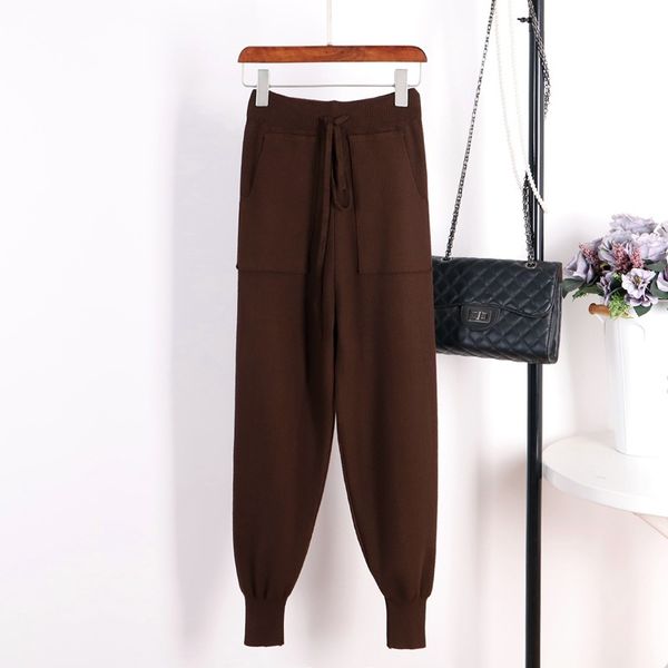 2021 new casual harem loose for women knitted pants autumn winter solid color sweater trousers with pockets p7kd, Black;white
2021 new casual harem loose for women knitted pants autumn winter solid color sweater trousers with pockets p7kd, Black;white