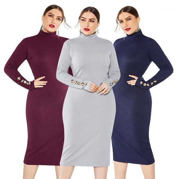 plus size women xl-5xl long sleeve bodycon package hip knit midi dress autumn winter button turtleneck stretchy sweater dresses1, Black;gray
plus size women xl-5xl long sleeve bodycon package hip knit midi dress autumn winter button turtleneck stretchy sweater dresses1, Black;gray