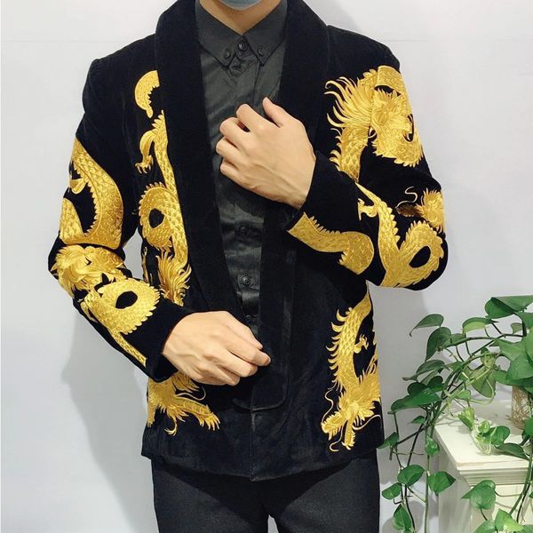2020 blazer elegant man gold embroidered jacket nightclub entertainer stage attire wears embroidery distinctive evening suit wzg9, Black;brown
2020 blazer elegant man gold embroidered jacket nightclub entertainer stage attire wears embroidery distinctive evening suit wzg9, Black;brown