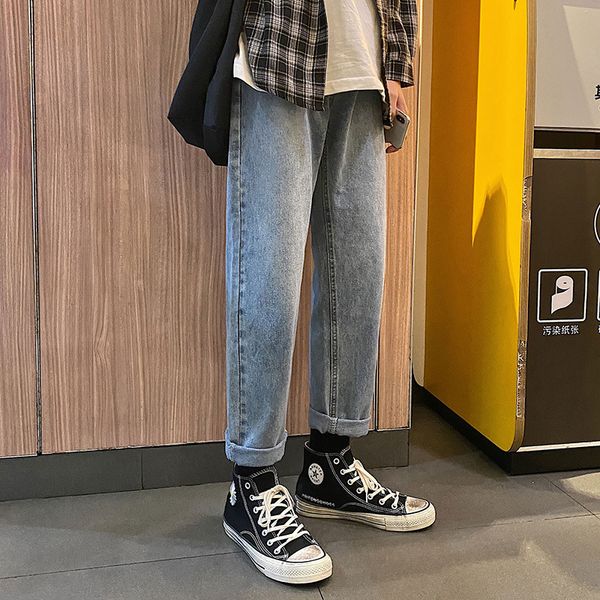 jeans men's 20 autumn fashion brand straight casual pants men's korean quarter wide leg pants versatile loose pants, Blue
jeans men's 20 autumn fashion brand straight casual pants men's korean quarter wide leg pants versatile loose pants, Blue