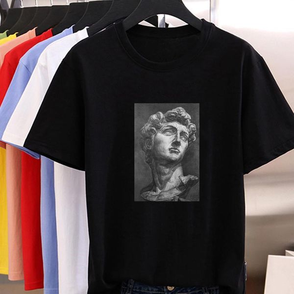 style t-shirt women art michelangelo stone statue printing vintage t shirt vogue loose o-neck pop tshirt, White
style t-shirt women art michelangelo stone statue printing vintage t shirt vogue loose o-neck pop tshirt, White
