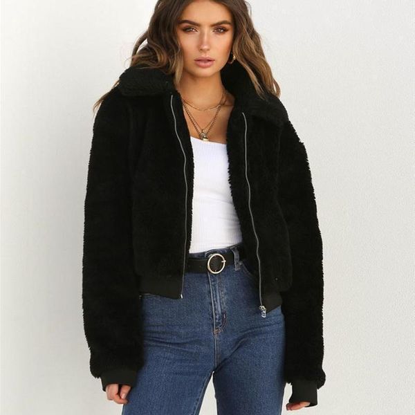 women's jackets womens and coats 2021 autumn winter warm teddy fleece jacket loose plus size zipper casual outwear women clothing chic, Black;brown
women's jackets womens and coats 2021 autumn winter warm teddy fleece jacket loose plus size zipper casual outwear women clothing chic, Black;brown