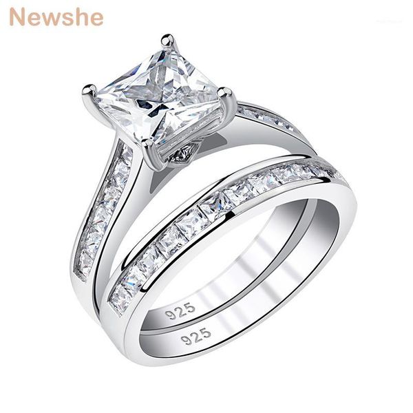 cluster rings she women's wedding ring set 7mm princess cut zircon 925 sterling silver engagement classic jewelry for women qr58531, Golden;silver
cluster rings she women's wedding ring set 7mm princess cut zircon 925 sterling silver engagement classic jewelry for women qr58531, Golden;silver