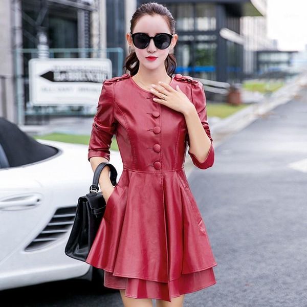women's leather & faux italy design ruffles ladies jacket single breasted long women big size -6xl slim fit female outerwear coat1, Black
women's leather & faux italy design ruffles ladies jacket single breasted long women big size -6xl slim fit female outerwear coat1, Black