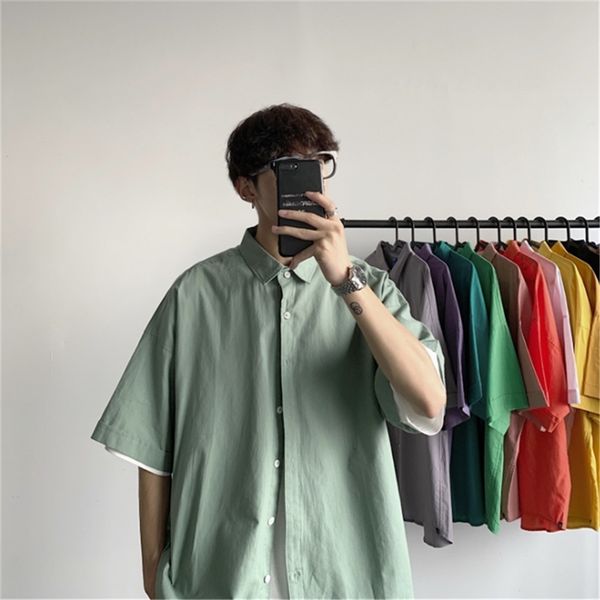 korean style candy color men shirts new spring summer man casual blouses hip hop streetwear male short sleeve shirts, White;black
korean style candy color men shirts new spring summer man casual blouses hip hop streetwear male short sleeve shirts, White;black