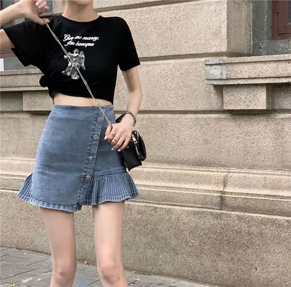 2021 New Fashion Summer Skirts Korean Fashionable Women High Waist Mini Thin Enlargement Line Denim Sexy Jeans Skirt JVHN, Black
2021 New Fashion Summer Skirts Korean Fashionable Women High Waist Mini Thin Enlargement Line Denim Sexy Jeans Skirt JVHN, Black